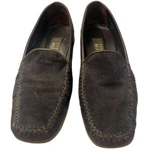 STUART WEITZMAN Suede Leather Calf Hair Classic VINTAGE LOAFERS SIZE 6.5